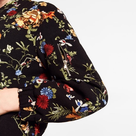 Zara floral print bomber jacket - Picture 3 of 4